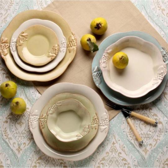 country balaton vintage porcelan igenyes luxus elegans unnepi keramia etkeszlet turkiz krem bezs mediterran portugal klasszikus szines igenyes ajandek etkezo.JPG